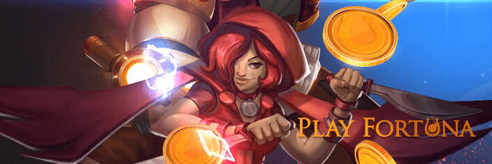 One of the female characters of a slot machine in Casino Play Fortuna